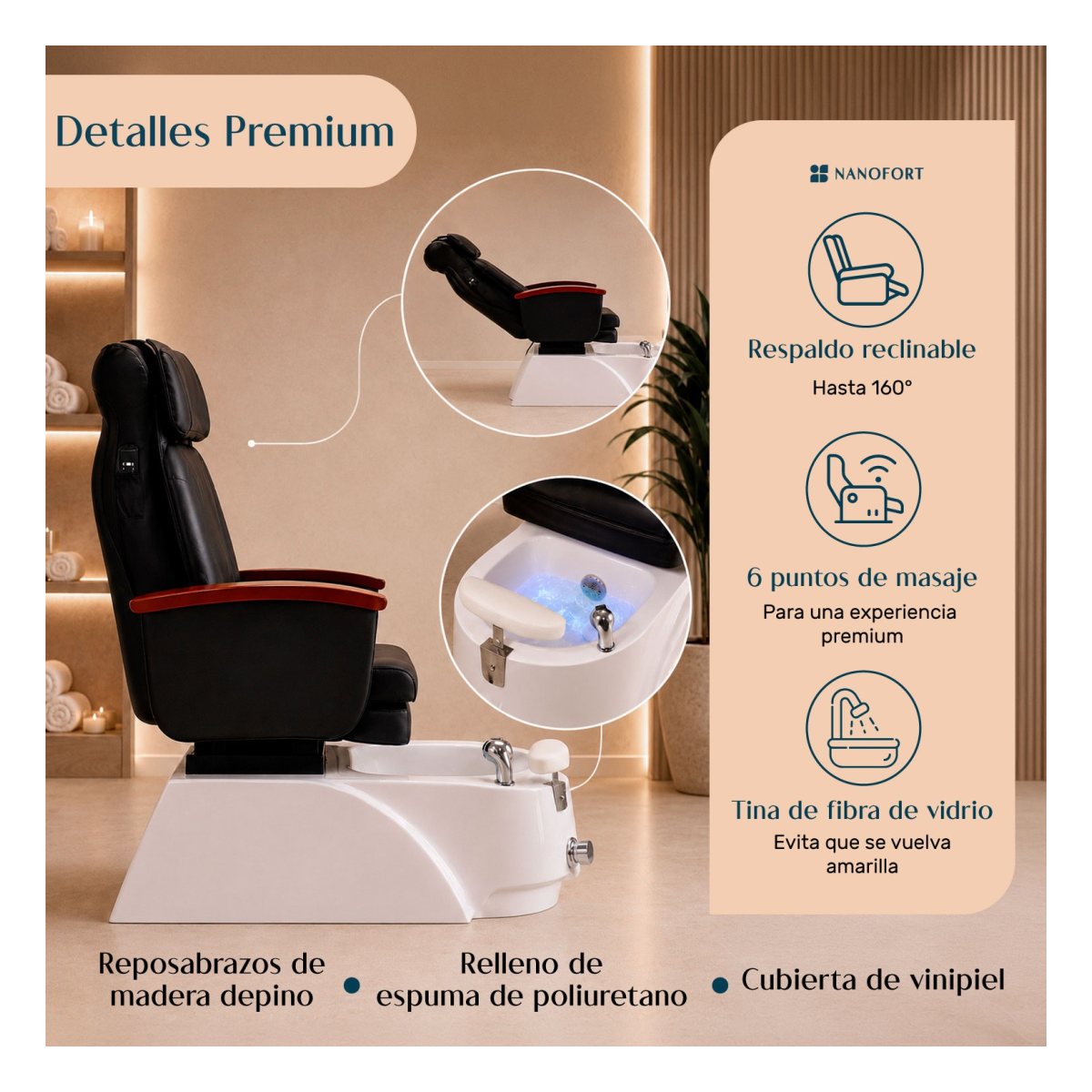 Sillon Spa Masaje Hidromasaje Pedicure Electrico Reclinable
