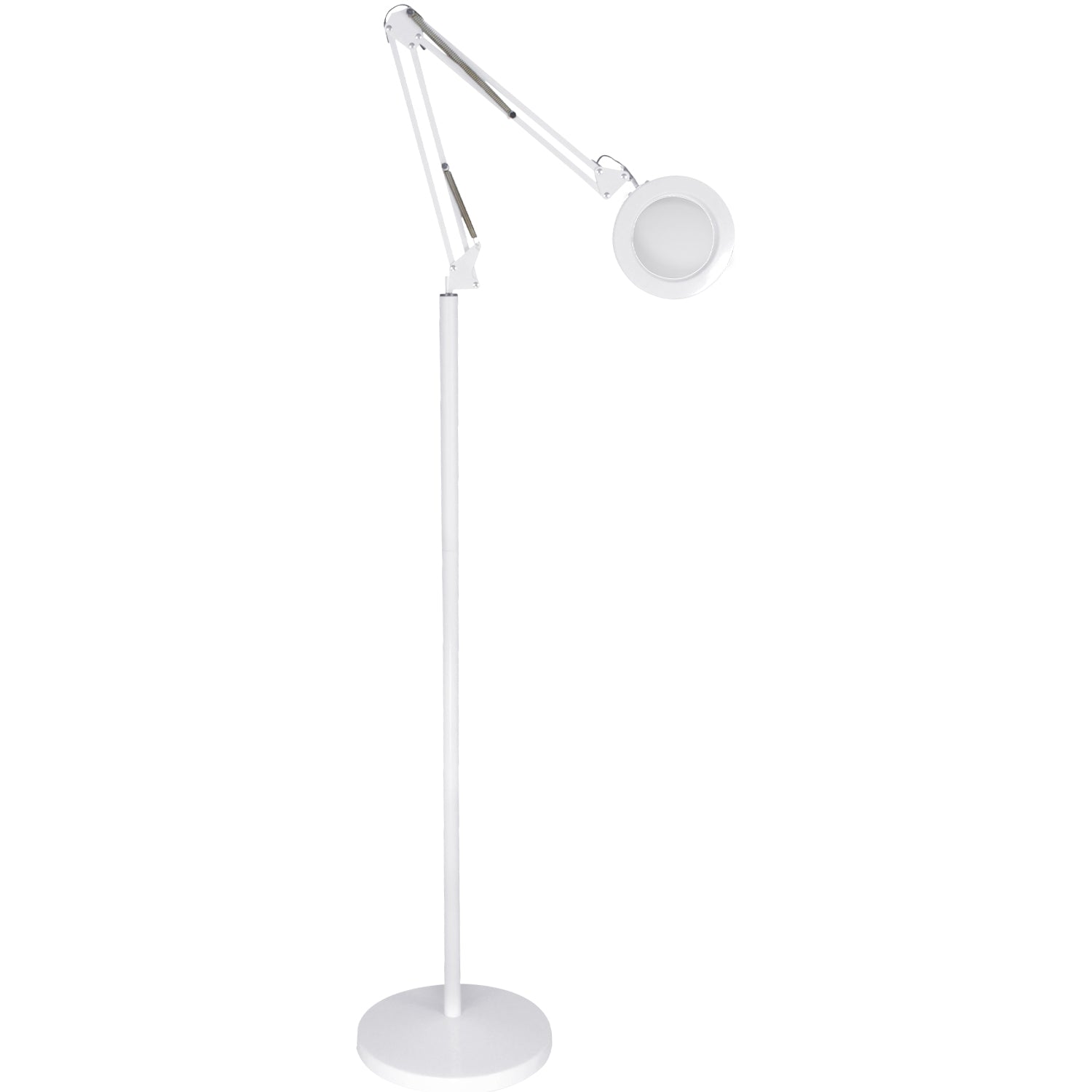 Lámpara LED con lupa (5x) y brazo articulado, blanca St