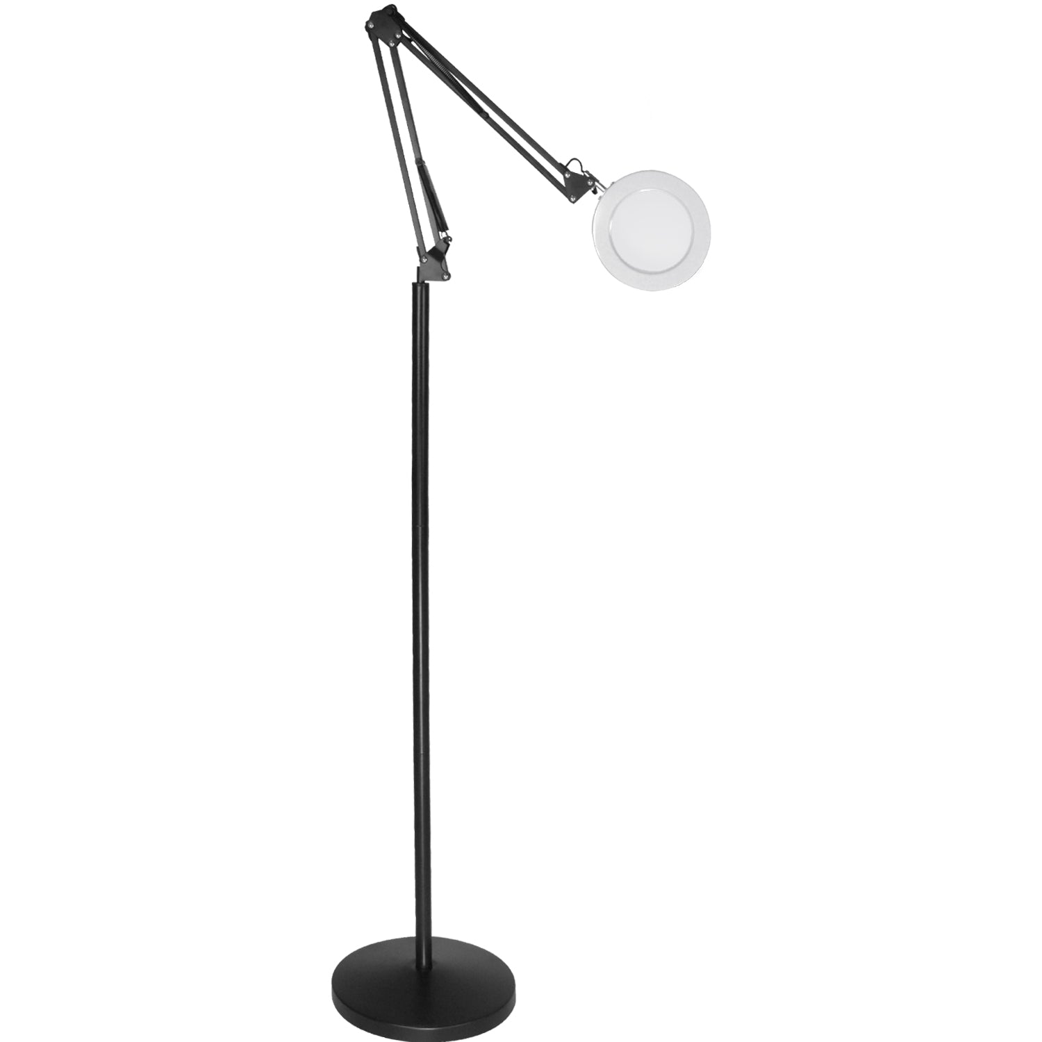 Lámpara LED con lupa (5x) y brazo articulado, negra Ste