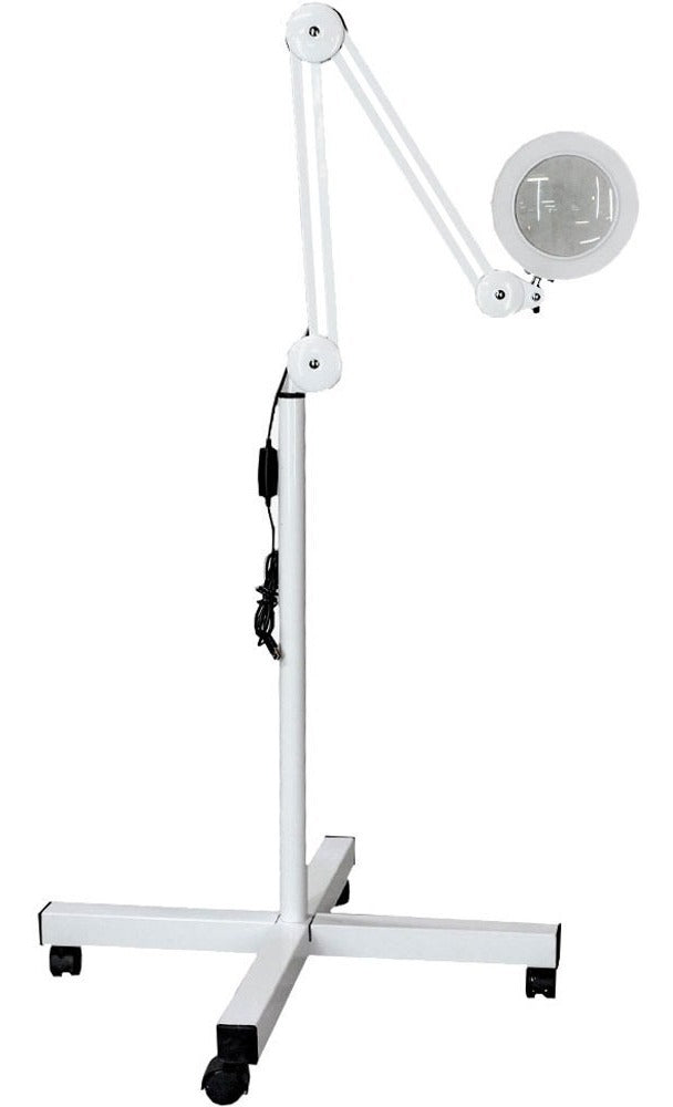 HIZLJJ - Lámpara lupa facial con 5 dioptrías y soporte de suelo giratorio,  ajustable, para salón de belleza facial, joyería, lectura, máquina